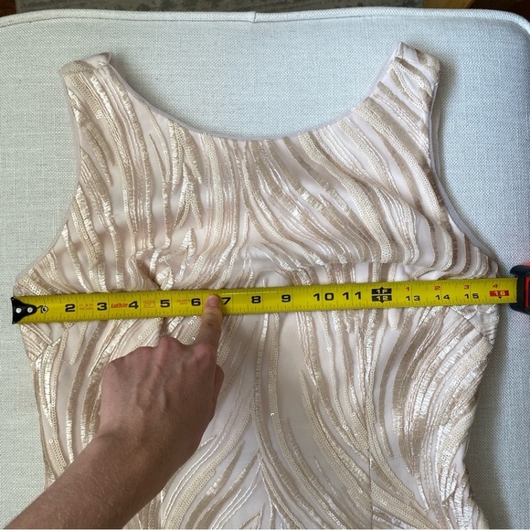 Vintage Peach Beaded Sleeveless Cocktail Dress 2 - Picture 5 of 14